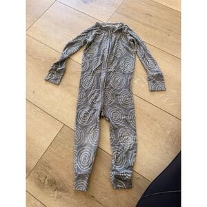 Brave Little Ones Bamboo Viscose Zippy Sleeper Gray White Spiral 12-18M 218